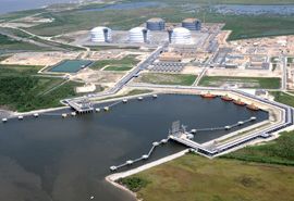 Stagnant $1.4 billion Cheniere Energy Sabine Pass LNG facility in Cameron Parish Louisiana