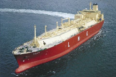 Tanker Carrying Liquefied Natural Gas (LNG) for Regasification