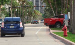 Truck Parked across from Ocean Sky Juts into Galt Ocean Drive