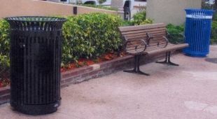 New Trash Containers - Black and Blue for Recyclables