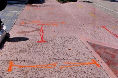 Utility Markings in front of Ocean Club Condominium