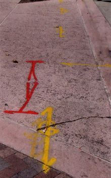 Utility Markings in front of Ocean Club Condominium