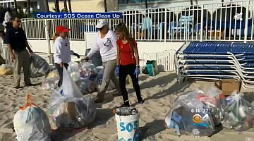 Garbage on Ocean Sky Resort Beach