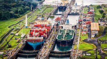 Post Panam=x Vessels Navigate Panama Canal